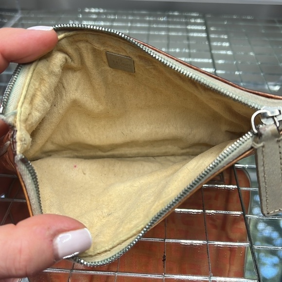 Fendi Zucco Zucchino Orange Peach Clear Coated Canvas Zip Pouch Clutch Bag - Picture 7 of 12